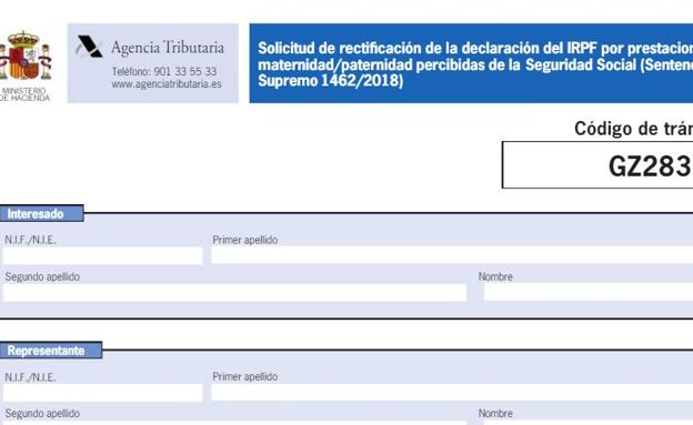 Formulario De Hacienda Del Irpf Por Maternidad O Paternidad C Mo